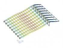 某体育館の屋根部分の応力解析事例